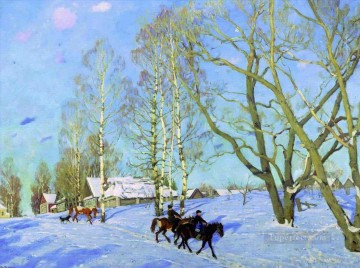 Paisajes Painting - El sol de marzo de 1915 Konstantin Yuon paisaje invernal